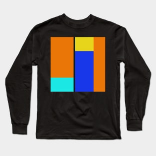 blue orange and yellow abstract minimalist art Long Sleeve T-Shirt